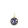 Small Magic Nature disc moon Pendant with lapis lazuli