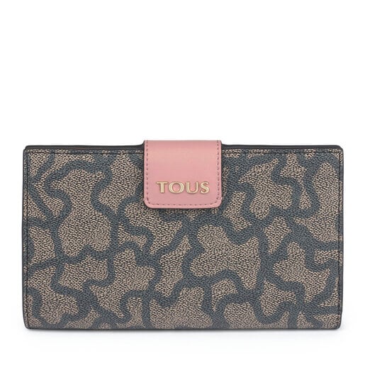 Medium Flat Kaos Icon Wallet in Multi Black - Pink | TOUS