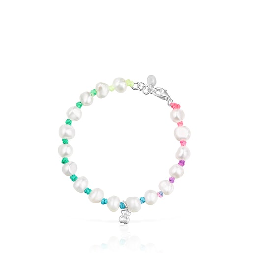 Pulsera de nylon multicolor con perlas TOUS Joy Bits