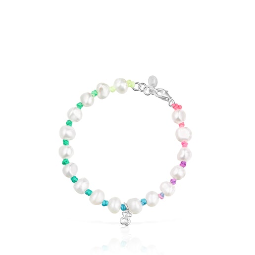 Multicolored nylon TOUS Joy Bits bracelet with pearls