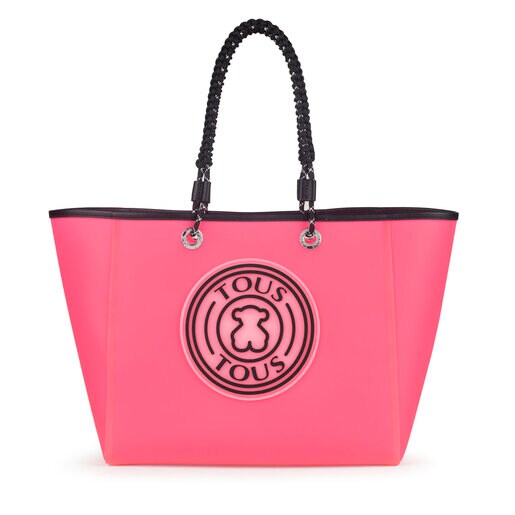 Large fuchsia TOUS Rubber Tote bag