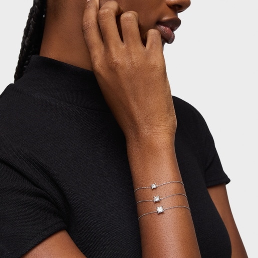 צמיד שרשרת מפלטינה בשילוב יהלום מעבדה TOUS Shine LGD