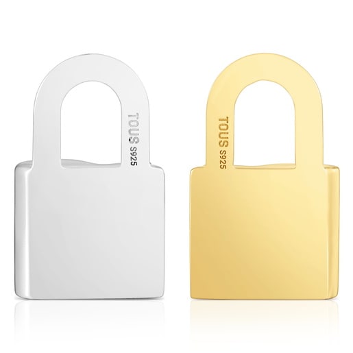 Colgante bicolor motivo oso candado 26 mm TOUS Unlock