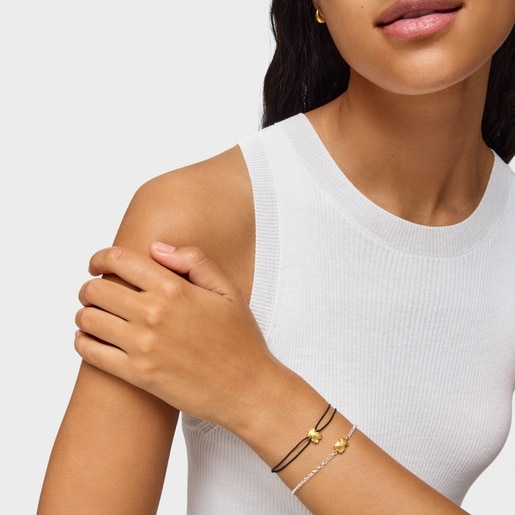 Pulsera bicolor de nylon motivo oso Icon Metal