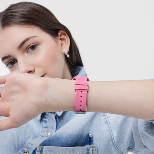 Smarteen Connect Watch with pink silicone strap