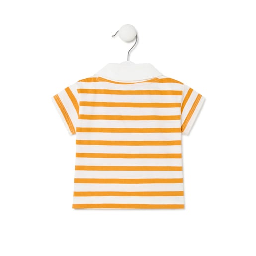 Striped polo t-shirt in Casual yellow