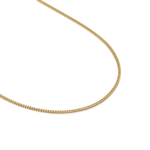 سلسلة حبل TOUS Chain متوسطة الحجم من الفضة المطلية بالذهب عيار 18 مقاس 60 سم