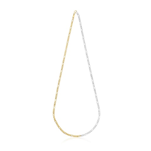 Collier avec chaîne en maille forçat TOUS Basics bicolore