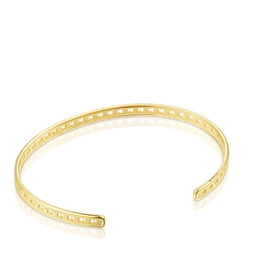 シルエットをあしらったゴールドコーティングシルバーブレスレット TOUS Bear Row