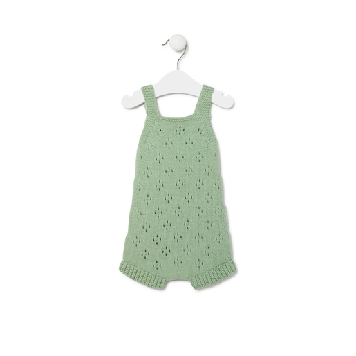 Knitted baby romper in Tricot mist