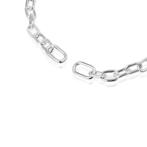 Collar corto XXL de plata Hold Oval