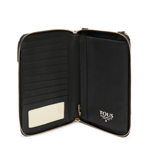 Pochette de téléphone portable à bandoulière avec portefeuille TOUS Kaos Mini Evolution beige