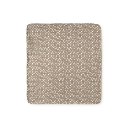 Short-pile fleece baby blanket in Soft beige