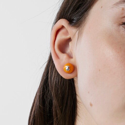 Aros de cristal de Murano naranja TOUS Icon Glass