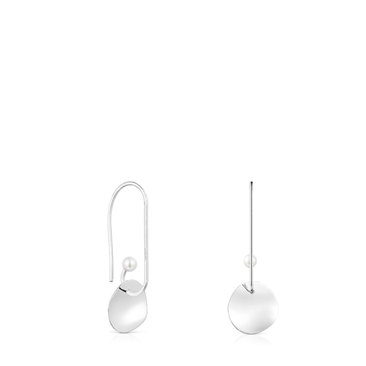 Silver Nenufar Earrings with Pearl | TOUS