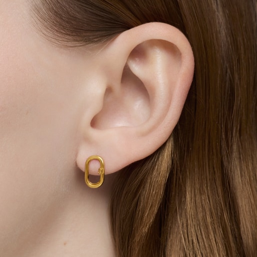 أقراط صغيرة مقاس 12 مم من تشكيلة Hold Oval من الذهب