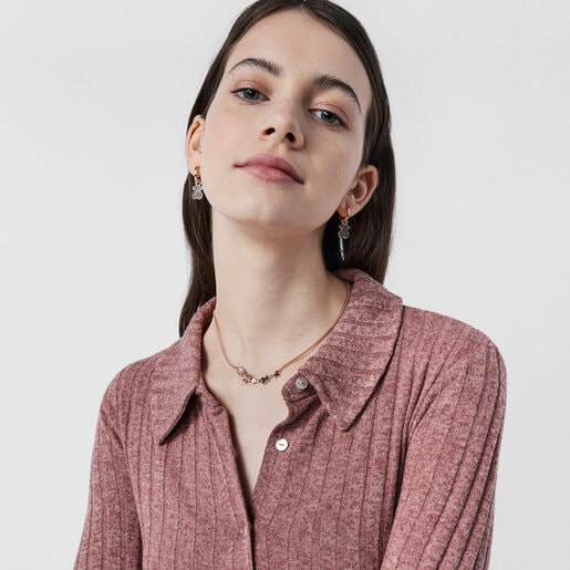 عقد Join من فيرميل الفضة الزهرية مرصع بأحجار كريمة