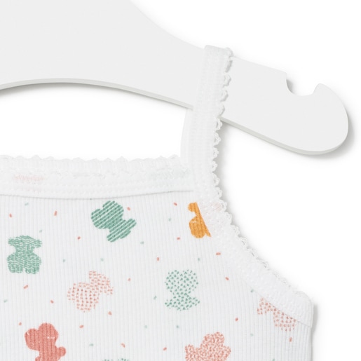Baby bodysuit with straps in Joy white