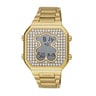 Reloj digital con brazalete de acero IPG dorado y zirconitas D-BEAR