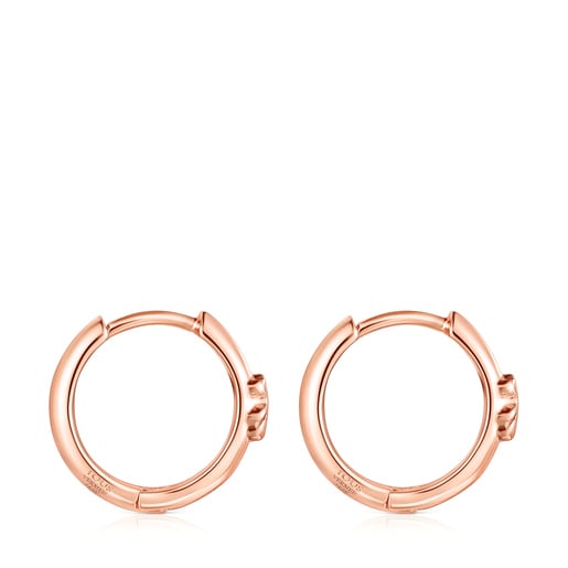 Rose silver vermeil TOUS Basics Hoop earrings with bear | TOUS