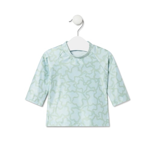 Long-sleeved beach t-shirt in Kaos green