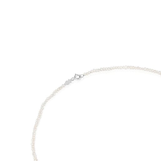 Silver Necklace with cultured pearls and heart motif Tabit