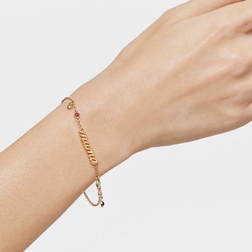 Silver vermeil Mama Bracelet with gemstones TOUS Mama