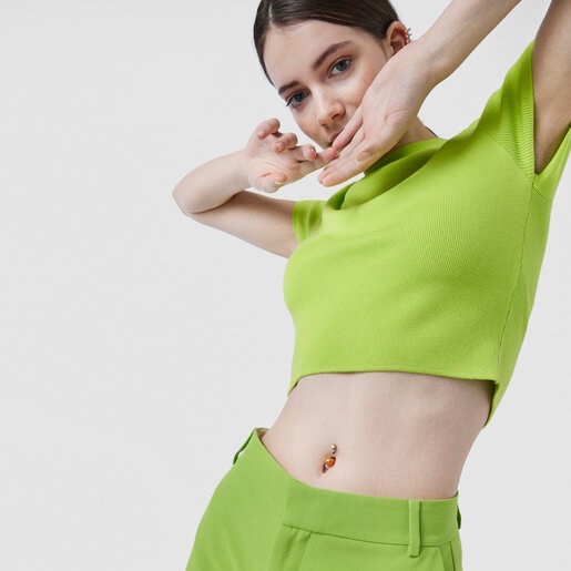 Piercing de ombligo de cristal de Murano naranja TOUS Icon Glass