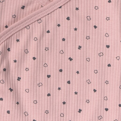 Pack of wrap-over baby bodysuits in Mini pink