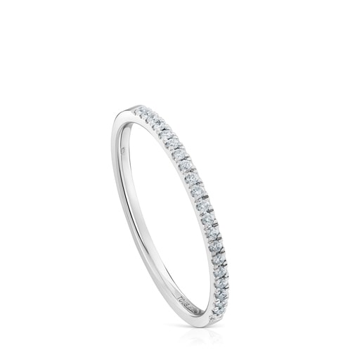 Small Half eternity ring in white gold with diamonds Les Classiques