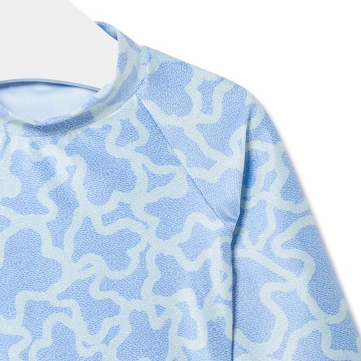 Long-sleeved beach t-shirt in Kaos blue