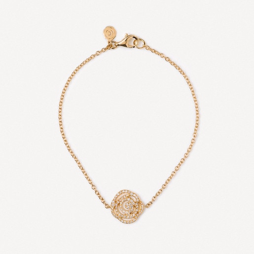 Pulseira ATELIER Rosa de Abril em Ouro com Diamantes