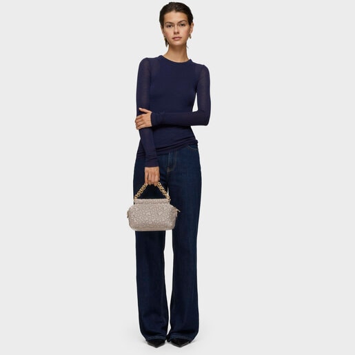 Small taupe Crossbody bag TOUS Jane Puffy Bear