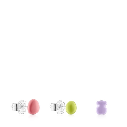 Pack de pendientes con motivos de esmalte de colores TOUS Joy Bits