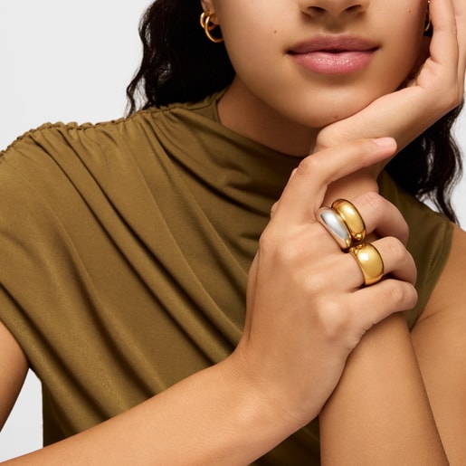 Silver Vermeil TOUS Basics Domed ring