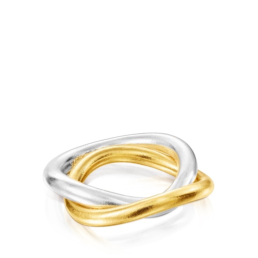 Tous Hav - Zestaw dwóch pierścionków ze srebra i żółtego srebra Vermeil