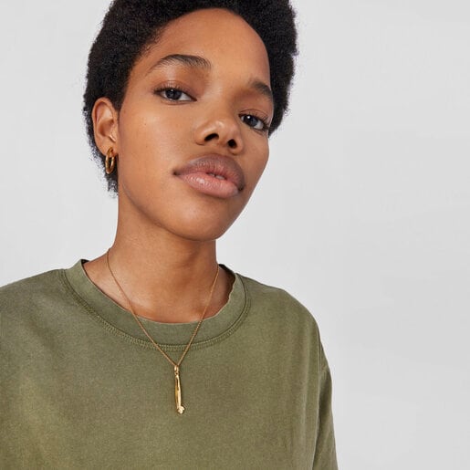 Collar Job tenazas con baño de oro 18 kt sobre plata