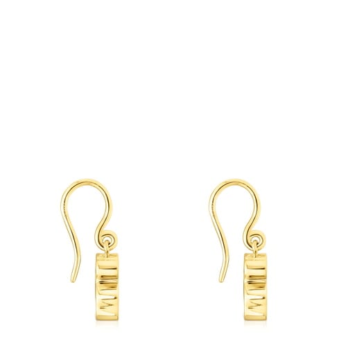 Aretes con baño de oro 18 kt sobre plata y multigemas Areia