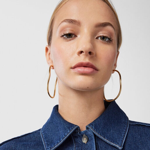 Silver vermeil Hav wave-shaped Hoop earrings