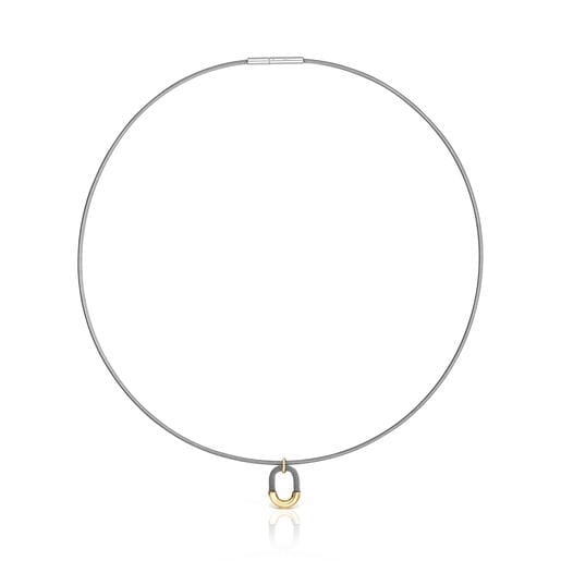Collar de acero y oro 14 kt TOUS Unlock
