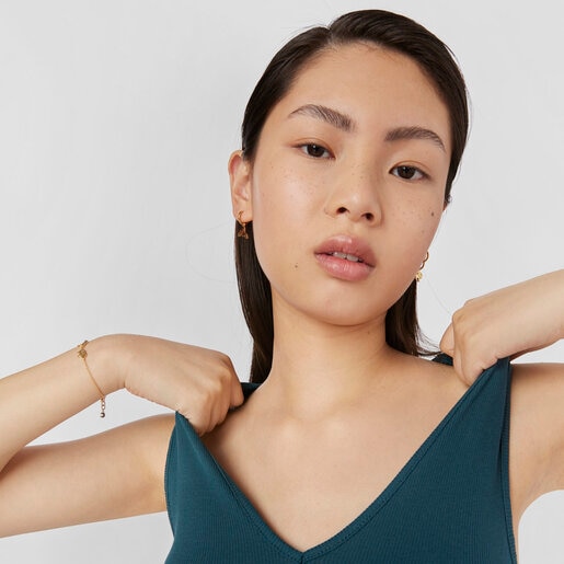 Arete Save mono con baño de oro 18 kt sobre plata