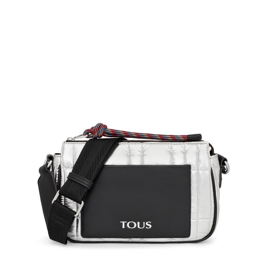 Středně velká Crossbody kabelka TOUS Empire Padded stříbrné barvy