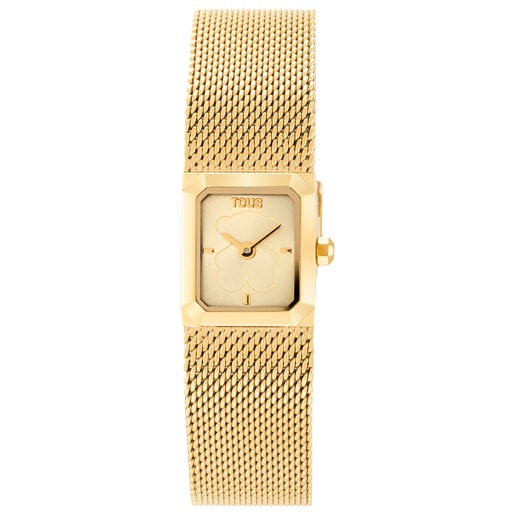 Reloj analógico con brazalete de malla milanesa de acero dorado Mini Mesh