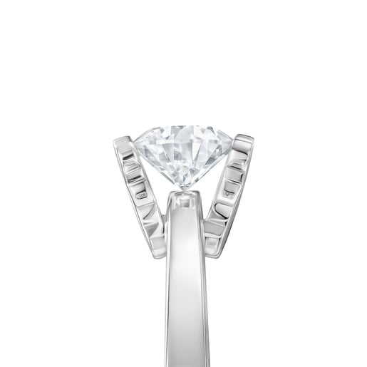 Anell solitari de platí amb diamant creat al laboratori 0,50 ct Sweet Diamonds LGD