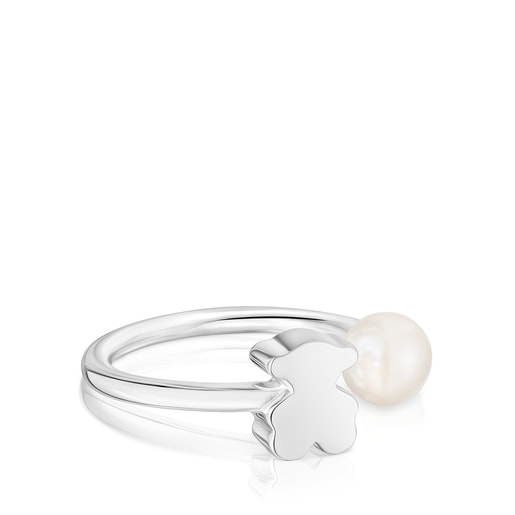 Silver Open ring with cultured pearl Sweet Dolls