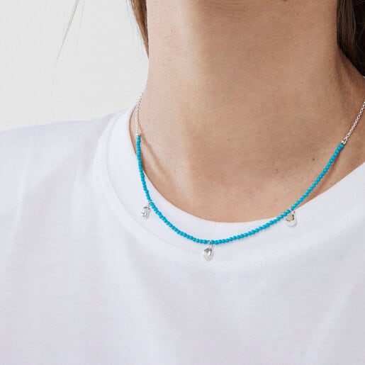 שרשרת TOUS Joy Bits מכסף עם אבן קלציט צבועה