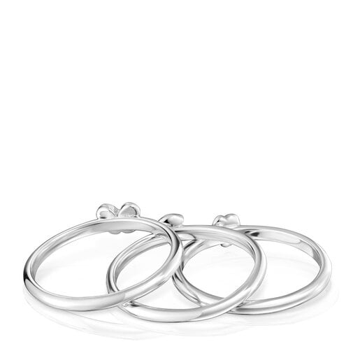 Pack de tres anillos de plata motivos Bold Motif