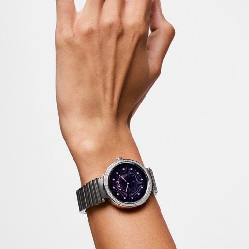 Reloj smartwatch con brazalete de acero y zirconias S-CONNECT