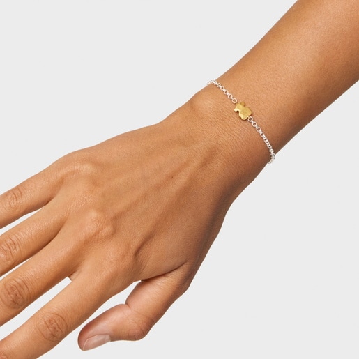 Pulsera cadena oso bicolor Icon Metal