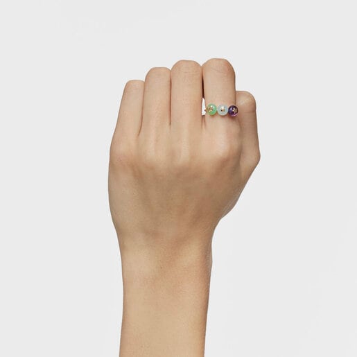 Small gold and gemstones Ring TOUS Balloon